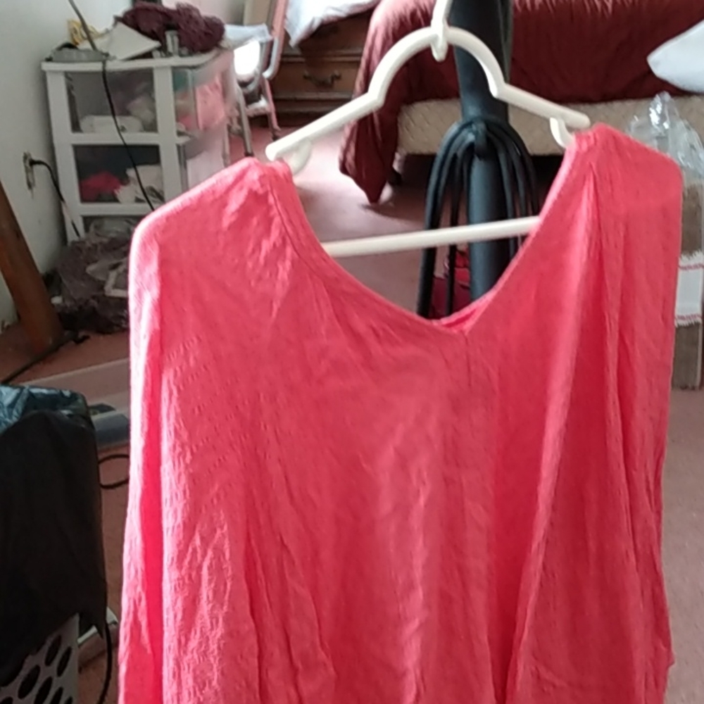 St. John's Bay women's plus size gauze shirt